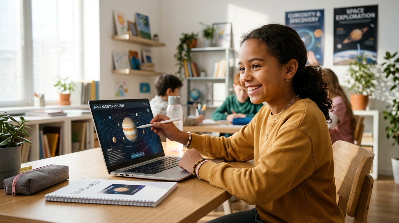 Estudiante de altas capacidades superando el aburrimiento escolar mediante herramientas tecnológicas de aprendizaje