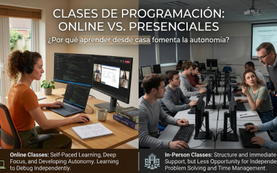 Clases de programación online vs. presenciales: Por qué aprender desde casa fomenta la autonomía