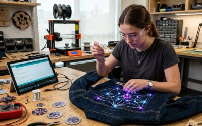 Tecnología vestible (Wearables): Integración de electrónica textil y LEDs programables en ropa