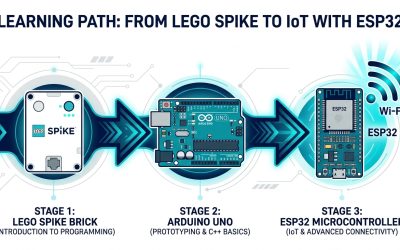 De LEGO Spike a ESP32 y Arduino: El itinerario tecnológico perfecto para adolescentes de 12 a 16 años