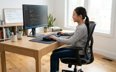 Ergonomía Maker y salud visual: Hábitos correctos para jóvenes que programan a diario